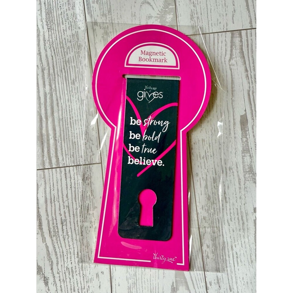 Thirty-One Black and Pink Magnetic Bookmark, New in Package, Retired Product